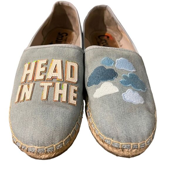 SAM EDELMAN CIRCUS Head In The Clouds Espadrille Sz 8.5 light denim - Picture 3 of 12